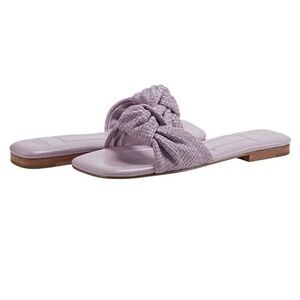 NWT Marc Fisher LTD Marlon Womens Leather Woven Slide Sandals, Lavender, Size 7